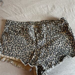 Leopard Jean Shorts